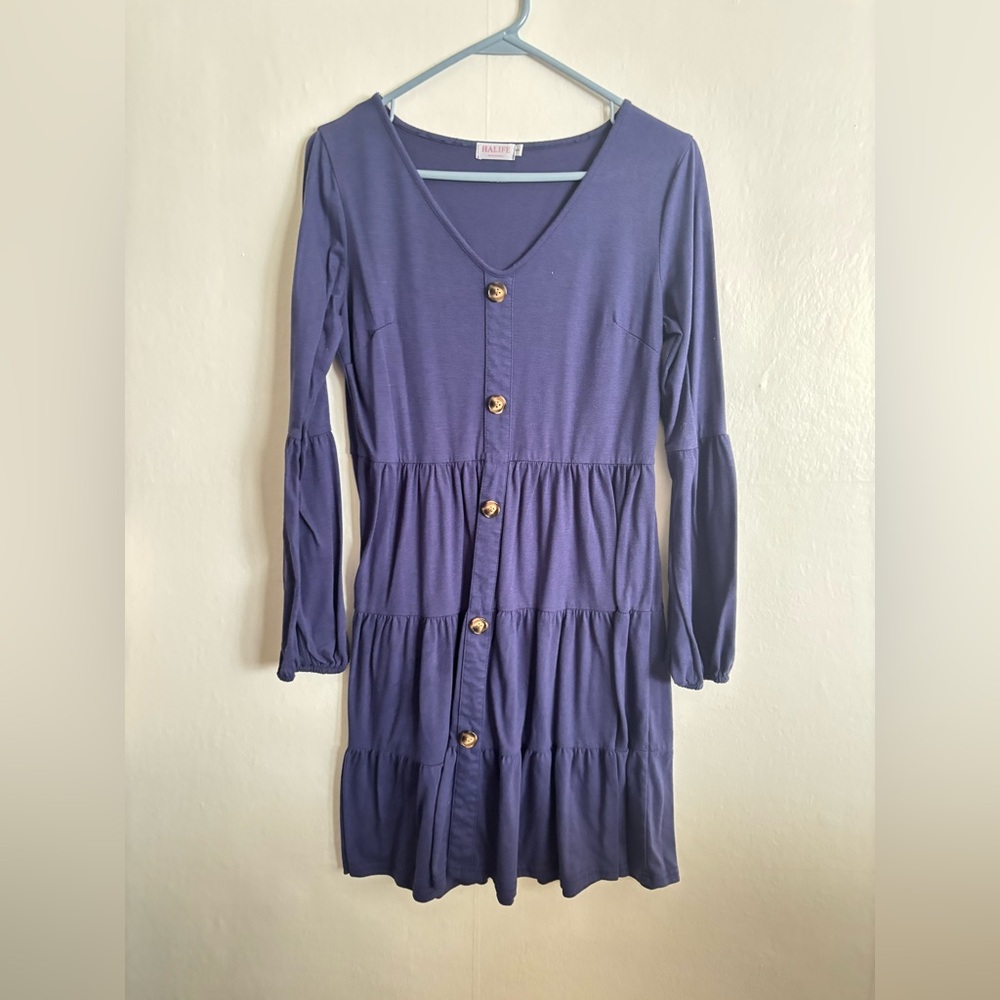 Alife Deep Purple Long Sleeve Dress